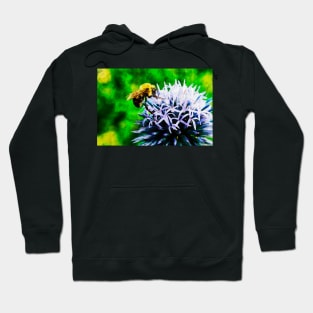 Bee On Small Globe Thistle Hoodie